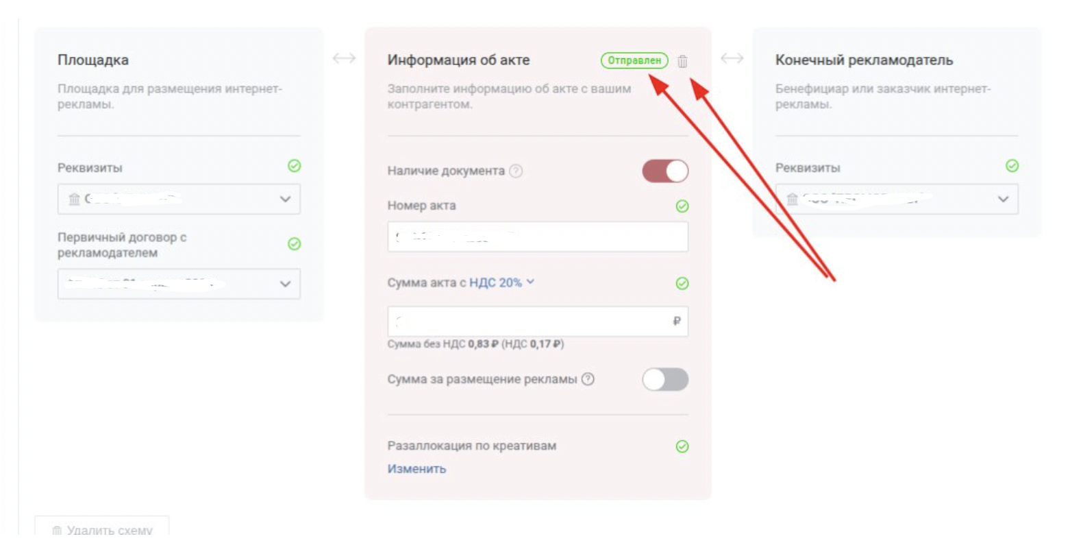 Возможность удалять акты